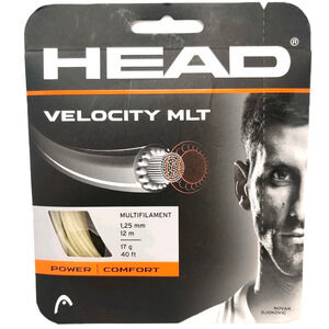 Head Velocity MLT Tennis Racket Strings 1.25mm 17g Natural 40' Set Multifilament